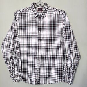 UNTUCKit Shirt Mens Size XL Red White Blue Plaid Wrinkle Free Long Sleeve Cotton